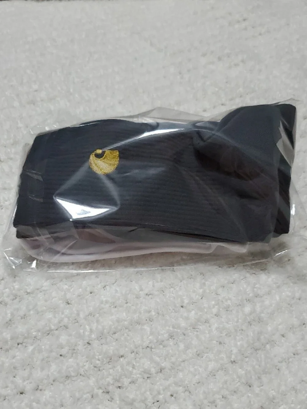 Carhartt Men's Crew Socks - Gray, Black & White with Gold Logo